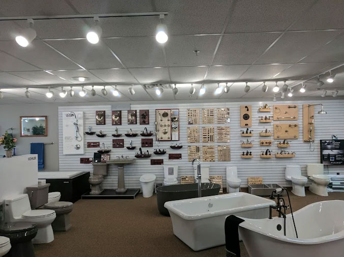 Interior image of the HUghes Prescott plumbing showroom